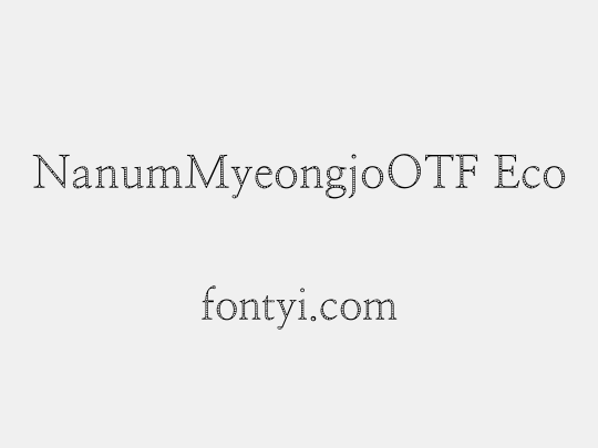 NanumMyeongjoOTF Eco