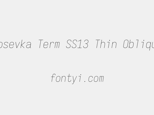 Iosevka Term SS13 Thin Oblique