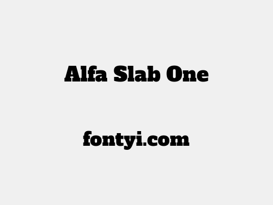Alfa Slab One