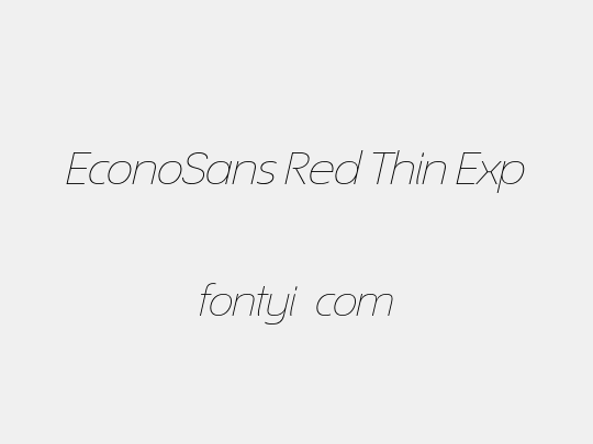 EconoSans Red Thin Exp