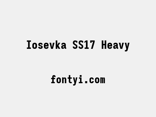 Iosevka SS17 Heavy