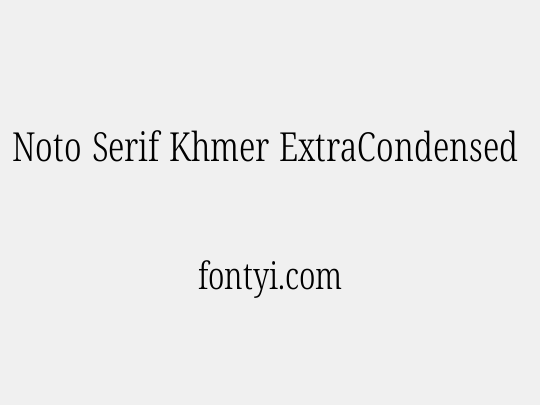 Noto Serif Khmer ExtraCondensed Light