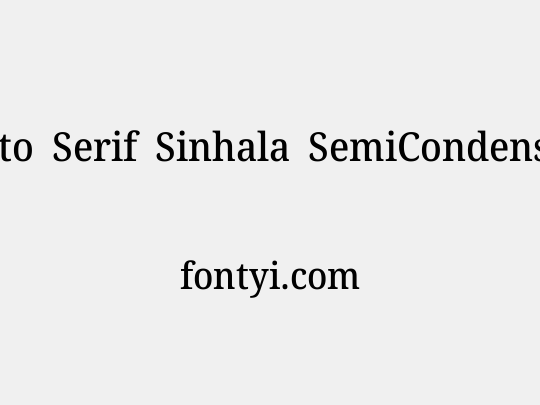 Noto Serif Sinhala SemiCondensed Medium