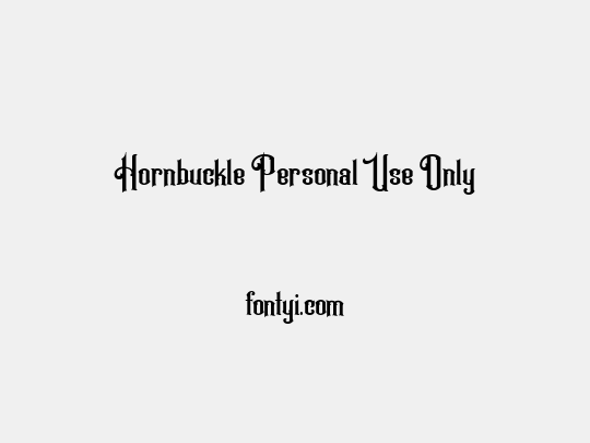 Hornbuckle Personal Use Only