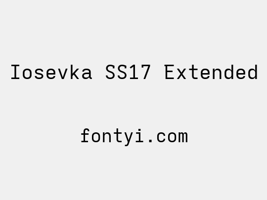 Iosevka SS17 Extended