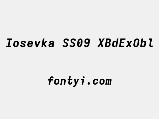 Iosevka SS09 XBdExObl