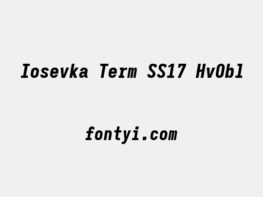 Iosevka Term SS17 HvObl