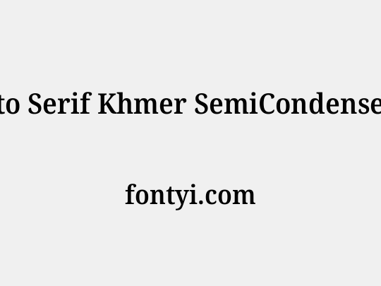 Noto Serif Khmer SemiCondensed SemiBold