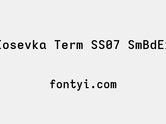 Iosevka Term SS07 SmBdEx