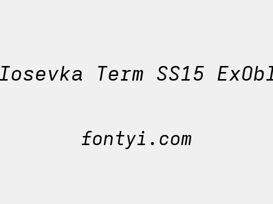 Iosevka Term SS15 ExObl