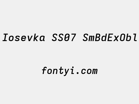 Iosevka SS07 SmBdExObl