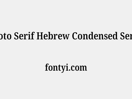 Noto Serif Hebrew Condensed SemiBold