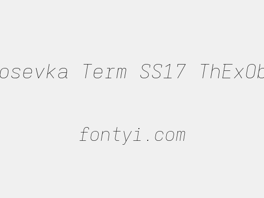 Iosevka Term SS17 ThExObl