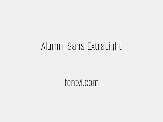 Alumni Sans ExtraLight