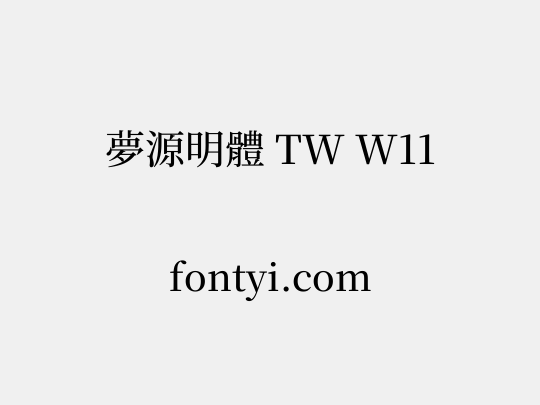 夢源明體 TW W11