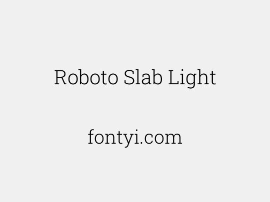 Roboto Slab Light