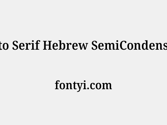 Noto Serif Hebrew SemiCondensed SemiBold