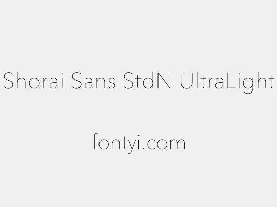 Shorai Sans StdN UltraLight