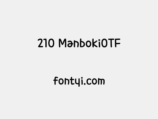 210 ManbokiOTF