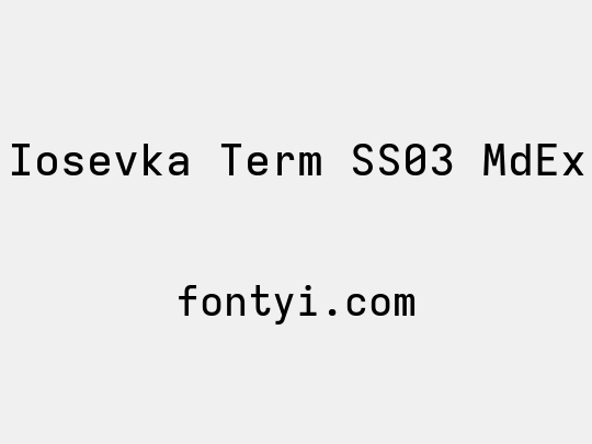 Iosevka Term SS03 MdEx