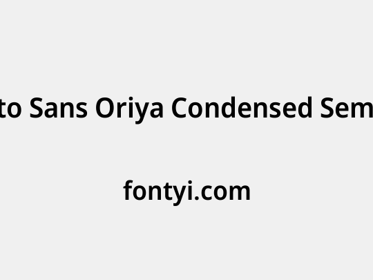 Noto Sans Oriya Condensed SemiBold