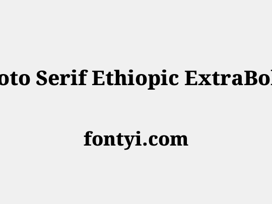 Noto Serif Ethiopic ExtraBold