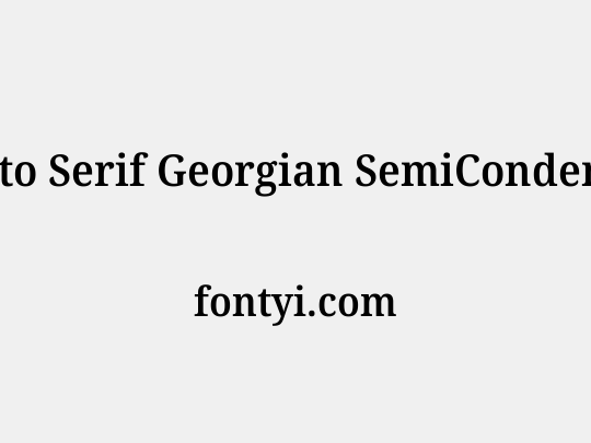 Noto Serif Georgian SemiCondensed SemiBold