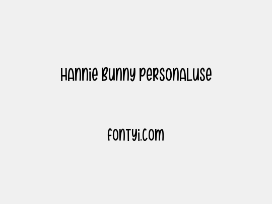 Hannie Bunny personaluse