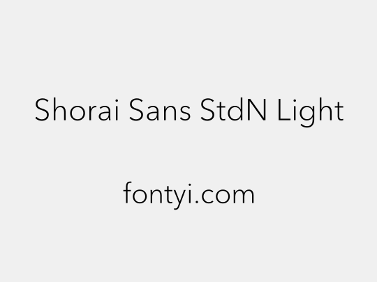 Shorai Sans StdN Light