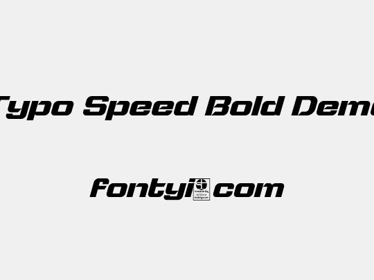 Typo Speed Bold Demo
