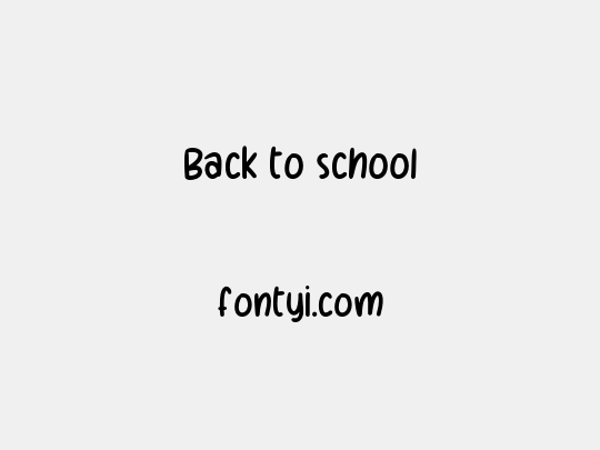 Back to school