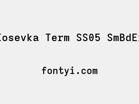 Iosevka Term SS05 SmBdEx