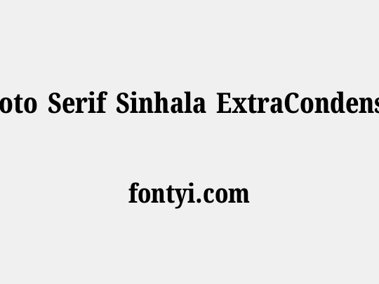 Noto Serif Sinhala ExtraCondensed ExtraBold