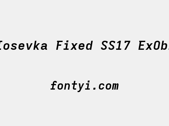 Iosevka Fixed SS17 ExObl