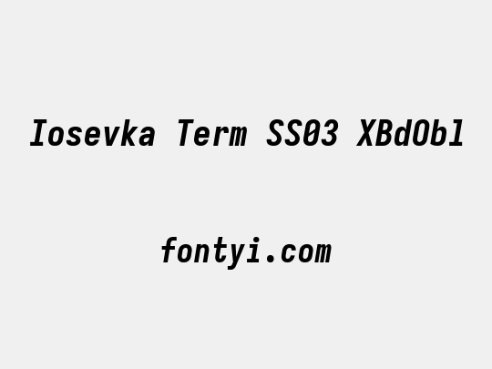 Iosevka Term SS03 XBdObl