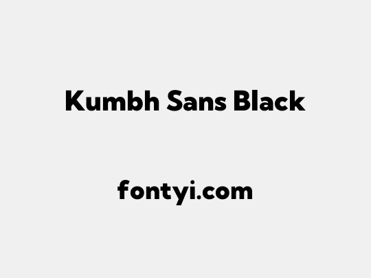 Kumbh Sans Black