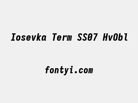 Iosevka Term SS07 HvObl