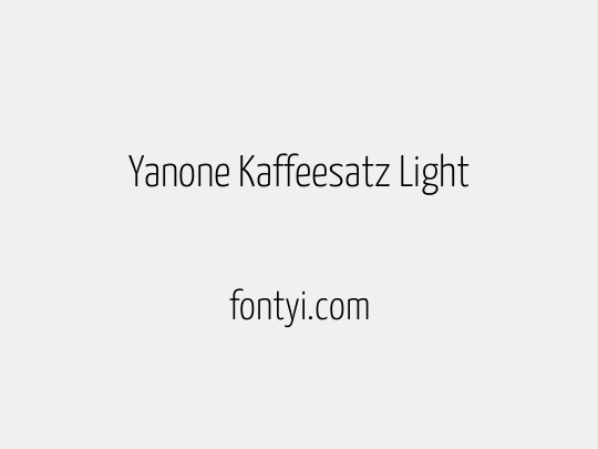 Yanone Kaffeesatz Light