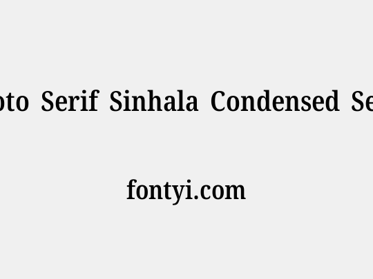 Noto Serif Sinhala Condensed SemiBold