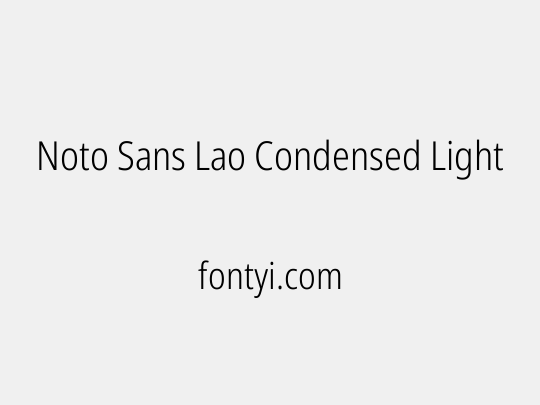 Noto Sans Lao Condensed Light