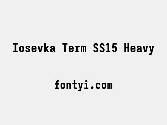 Iosevka Term SS15 Heavy