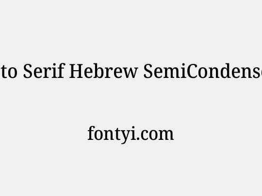 Noto Serif Hebrew SemiCondensed Medium
