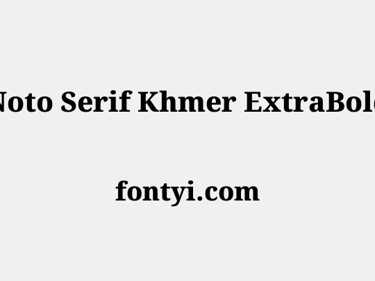 Noto Serif Khmer ExtraBold
