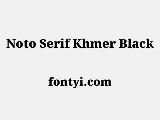 Noto Serif Khmer Black