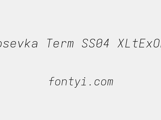 Iosevka Term SS04 XLtExObl