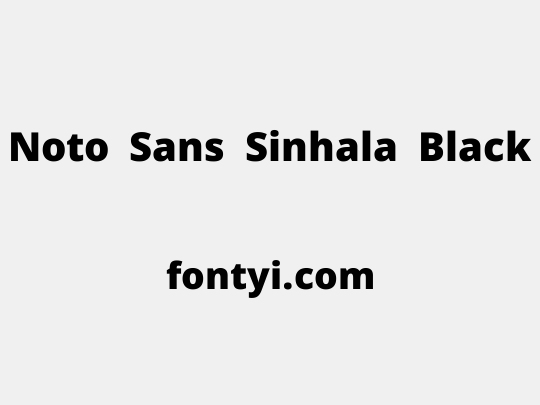 Noto Sans Sinhala Black
