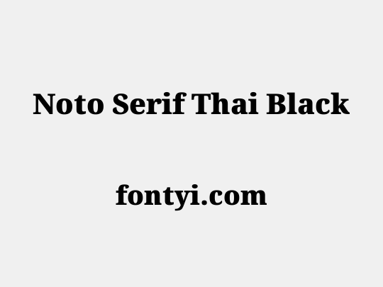 Noto Serif Thai Black