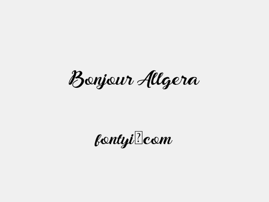Bonjour Allgera