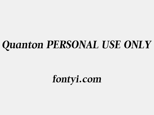 Quanton PERSONAL USE ONLY