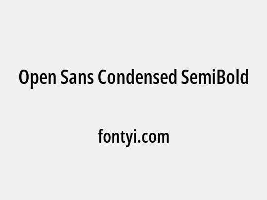 Open Sans Condensed SemiBold